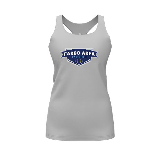 [CUS-DFW-RCBK-PER-GRY-FYS-LOGO1] Racerback Tank Top (Female Youth S, Gray, Logo 1)