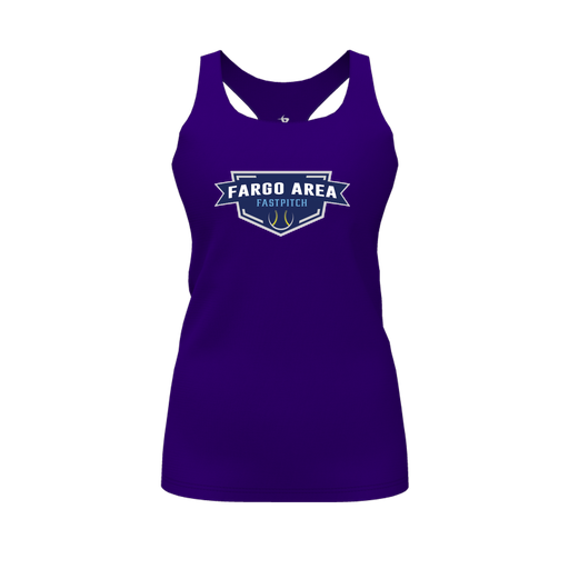 [FT0TRBPP-FYS-LOGO1] Decker Racerback Tank Top (Female Youth S, Purple, Logo 1)