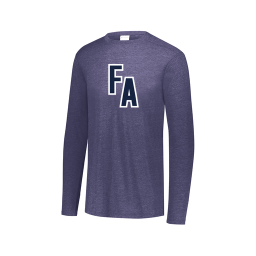 [FTLCUBNV-AXS-LOGO2] Decker Men's Tri-Blend T-Shirt - Long Sleeve (Adult XS, Navy, Logo 2)