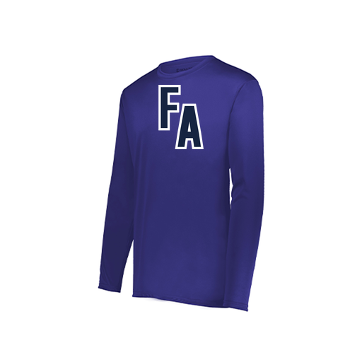 [222823.747.S-LOGO2] Youth LS Smooth Sport Shirt (Youth S, Purple, Logo 2)